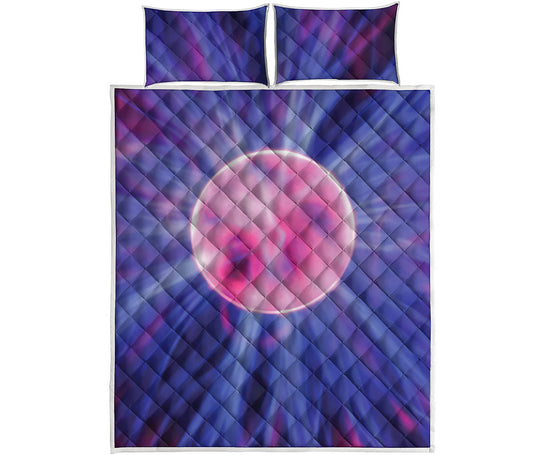 Purple Plasma Ball Print Quilt Bed Set