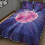 Purple Plasma Ball Print Quilt Bed Set