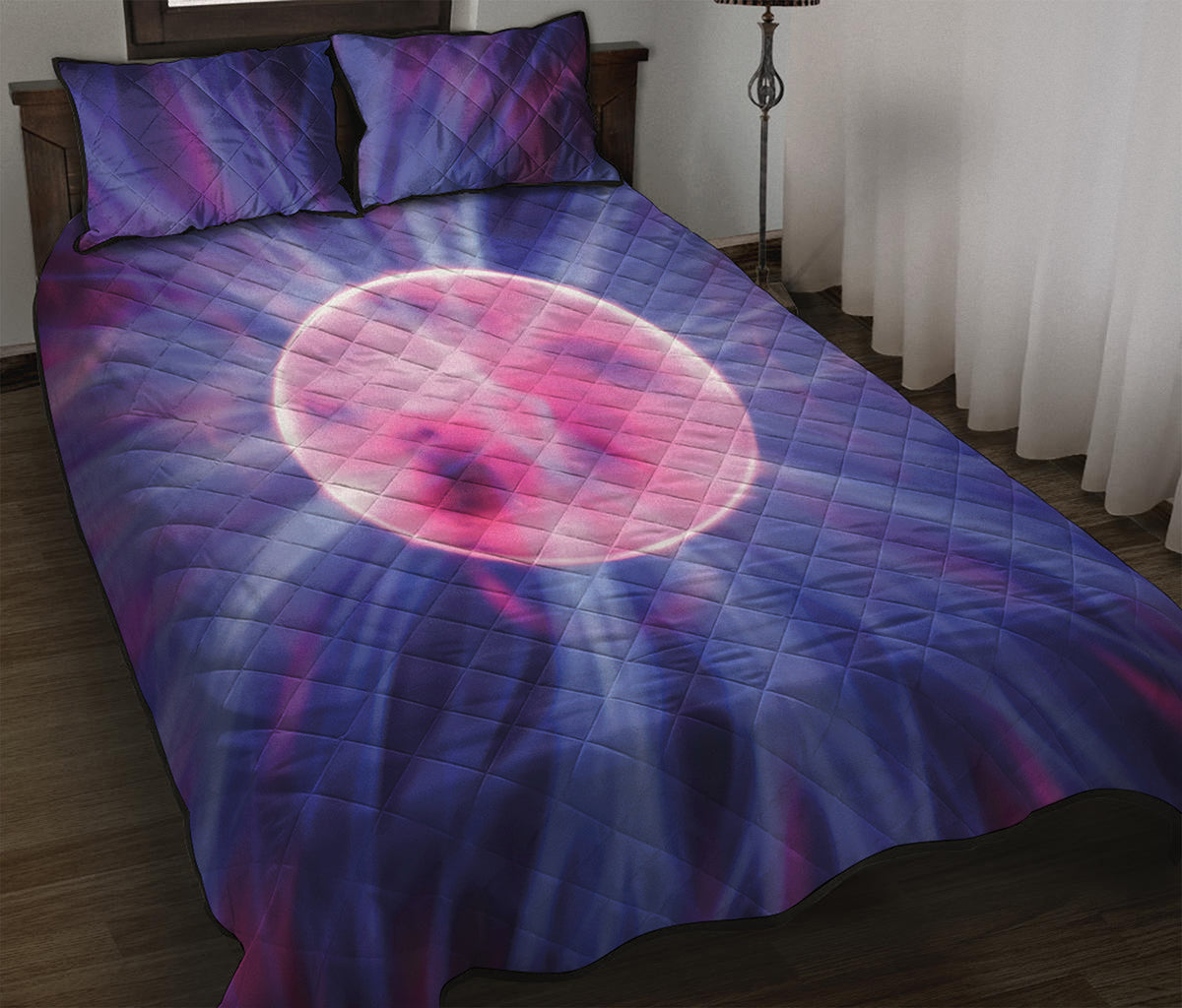 Purple Plasma Ball Print Quilt Bed Set