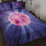Purple Plasma Ball Print Quilt Bed Set