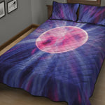 Purple Plasma Ball Print Quilt Bed Set