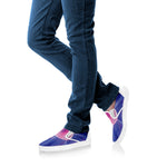 Purple Plasma Ball Print White Slip On Shoes