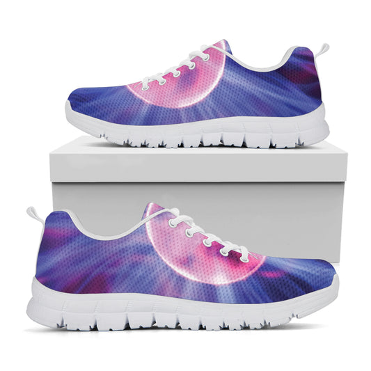 Purple Plasma Ball Print White Sneakers