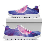 Purple Plasma Ball Print White Sneakers
