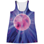 Purple Plasma Ball Print Women's Racerback Tank Top