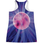 Purple Plasma Ball Print Women's Racerback Tank Top