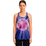 Purple Plasma Ball Print Women's Racerback Tank Top