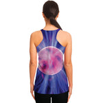 Purple Plasma Ball Print Women's Racerback Tank Top