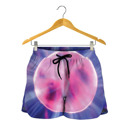 Purple Plasma Ball Print Women's Shorts