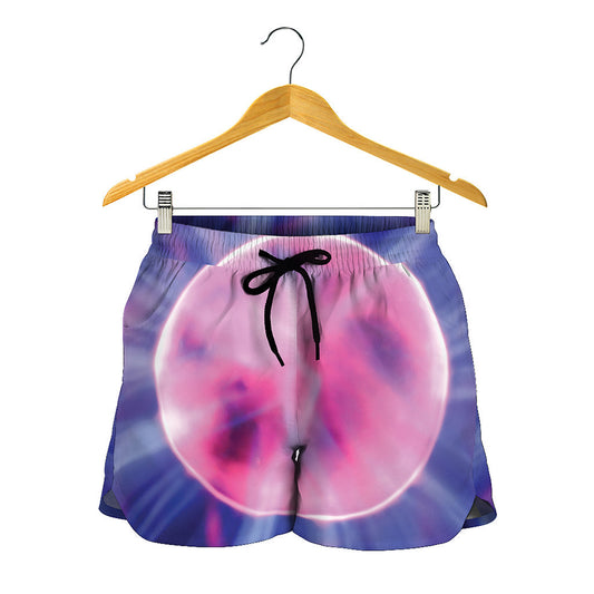 Purple Plasma Ball Print Women's Shorts