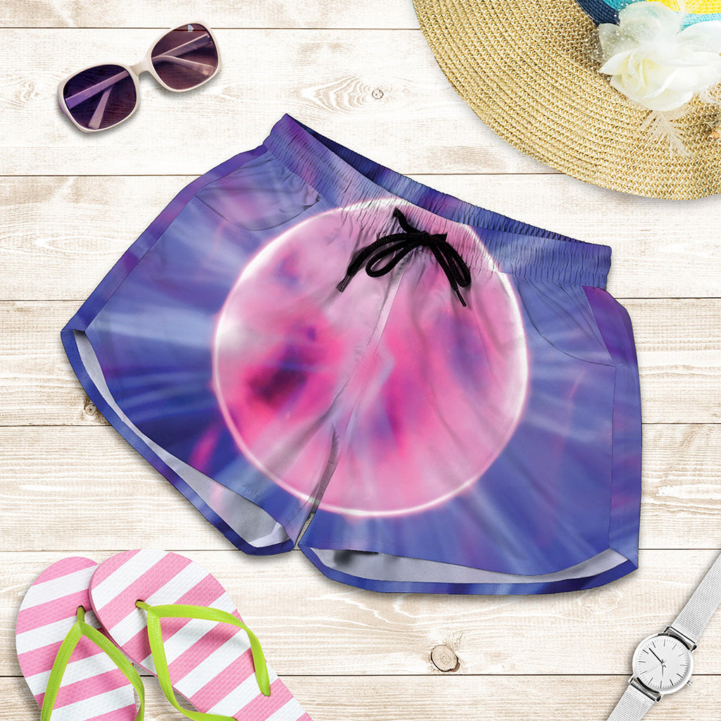 Purple Plasma Ball Print Women's Shorts