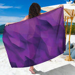 Purple Polygonal Geometric Print Beach Sarong Wrap