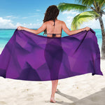 Purple Polygonal Geometric Print Beach Sarong Wrap