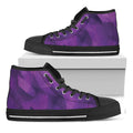 Purple Polygonal Geometric Print Black High Top Sneakers