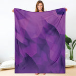 Purple Polygonal Geometric Print Blanket