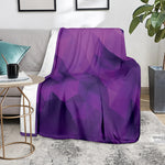 Purple Polygonal Geometric Print Blanket