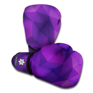 Purple Polygonal Geometric Print Boxing Gloves