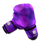 Purple Polygonal Geometric Print Boxing Gloves