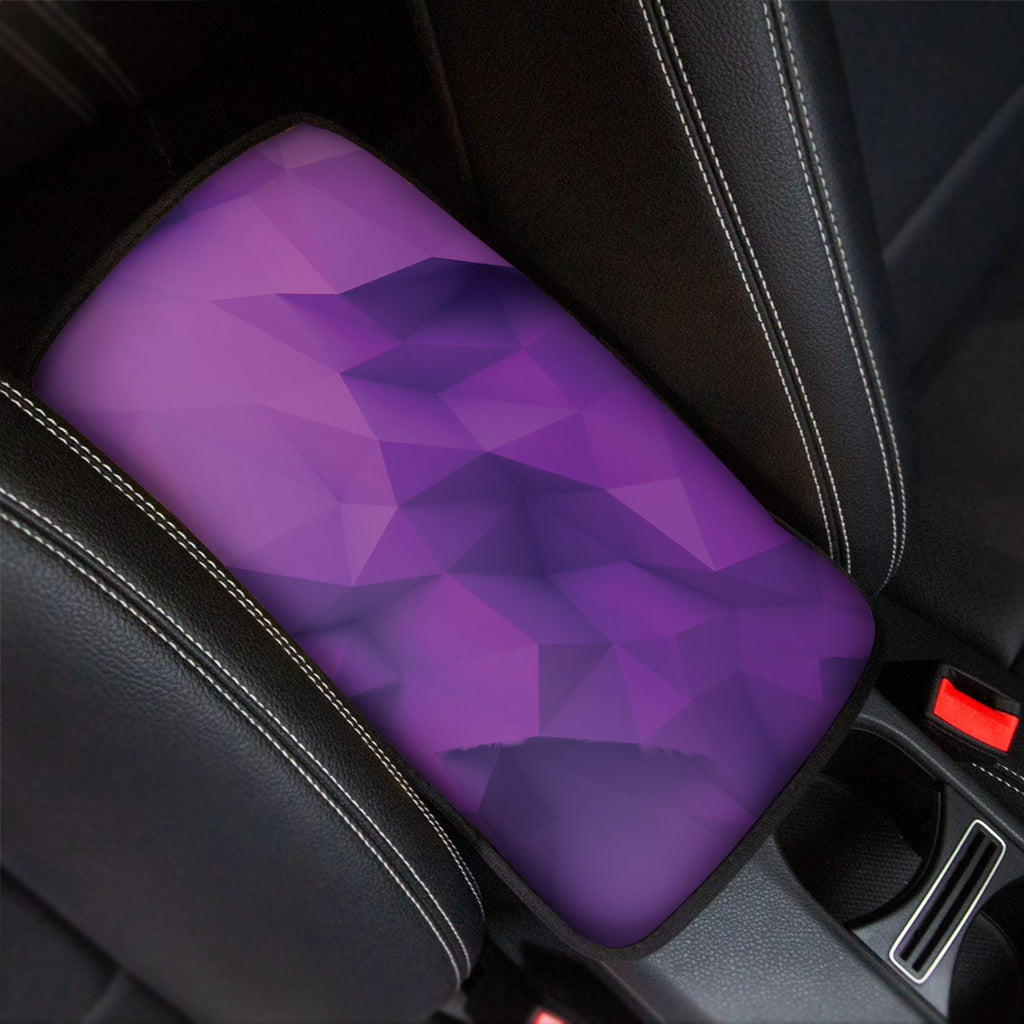 Purple Polygonal Geometric Print Car Center Console Cover
