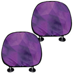 Purple Polygonal Geometric Print Car Headrest Covers