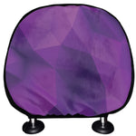 Purple Polygonal Geometric Print Car Headrest Covers