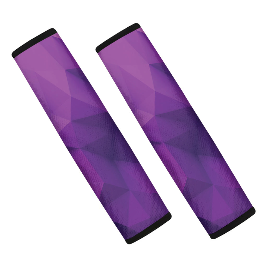 Purple Polygonal Geometric Print Car Seat Belt Covers