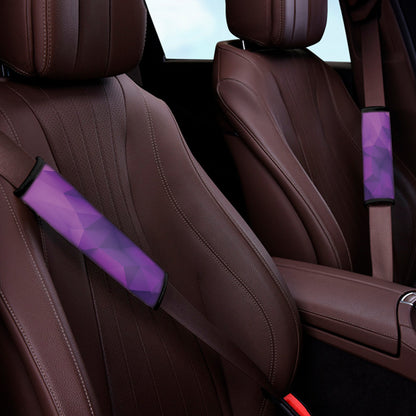 Purple Polygonal Geometric Print Car Seat Belt Covers