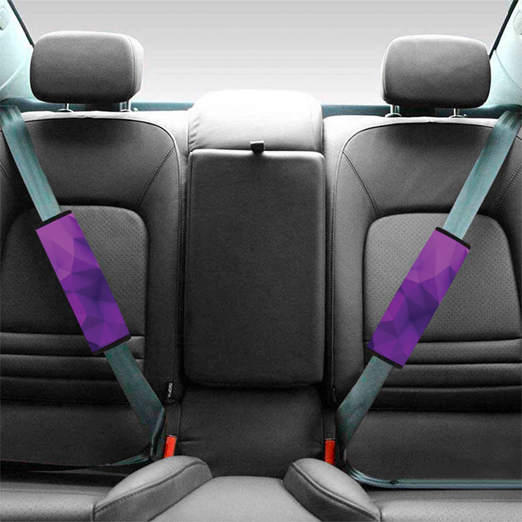 Purple Polygonal Geometric Print Car Seat Belt Covers