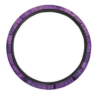 Purple Polygonal Geometric Print Car Steering Wheel Cover
