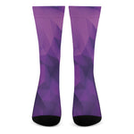 Purple Polygonal Geometric Print Crew Socks