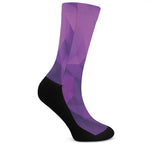 Purple Polygonal Geometric Print Crew Socks