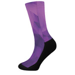 Purple Polygonal Geometric Print Crew Socks