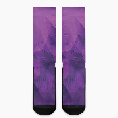 Purple Polygonal Geometric Print Crew Socks