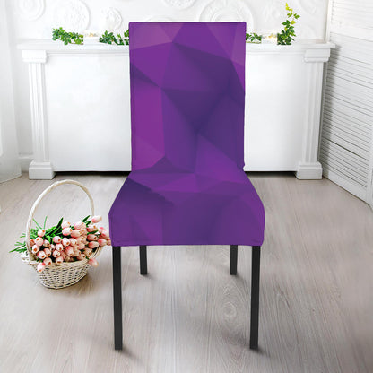 Purple Polygonal Geometric Print Dining Chair Slipcover