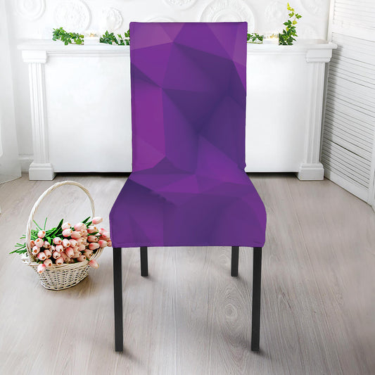 Purple Polygonal Geometric Print Dining Chair Slipcover
