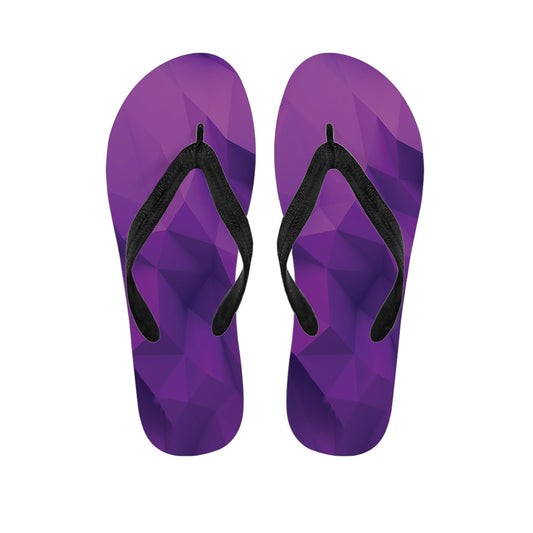 Purple Polygonal Geometric Print Flip Flops