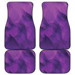 Purple Polygonal Geometric Print Front and Back Car Floor Mats