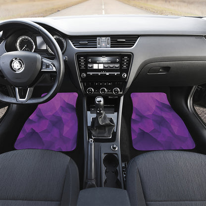 Purple Polygonal Geometric Print Front and Back Car Floor Mats