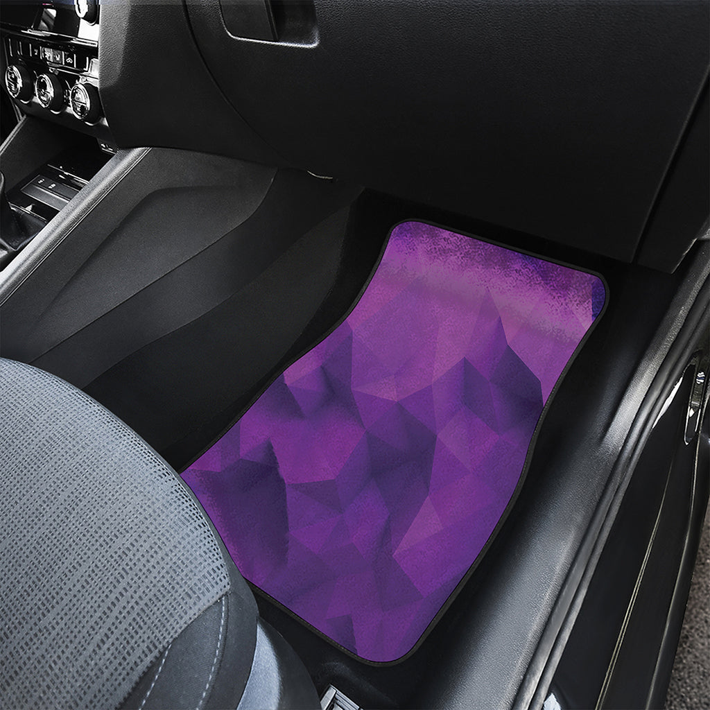 Purple Polygonal Geometric Print Front and Back Car Floor Mats