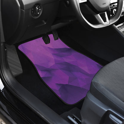 Purple Polygonal Geometric Print Front Car Floor Mats