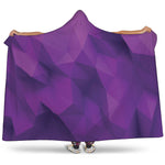 Purple Polygonal Geometric Print Hooded Blanket