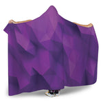 Purple Polygonal Geometric Print Hooded Blanket