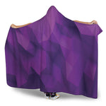 Purple Polygonal Geometric Print Hooded Blanket