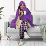 Purple Polygonal Geometric Print Hooded Blanket
