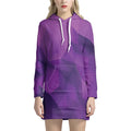 Purple Polygonal Geometric Print Pullover Hoodie Dress