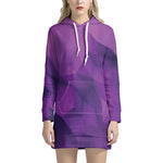 Purple Polygonal Geometric Print Hoodie Dress
