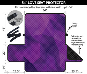 Purple Polygonal Geometric Print Loveseat Protector