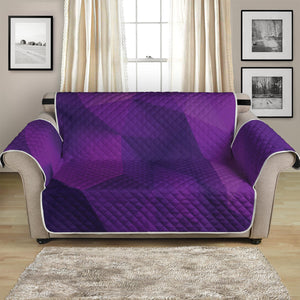 Purple Polygonal Geometric Print Loveseat Protector