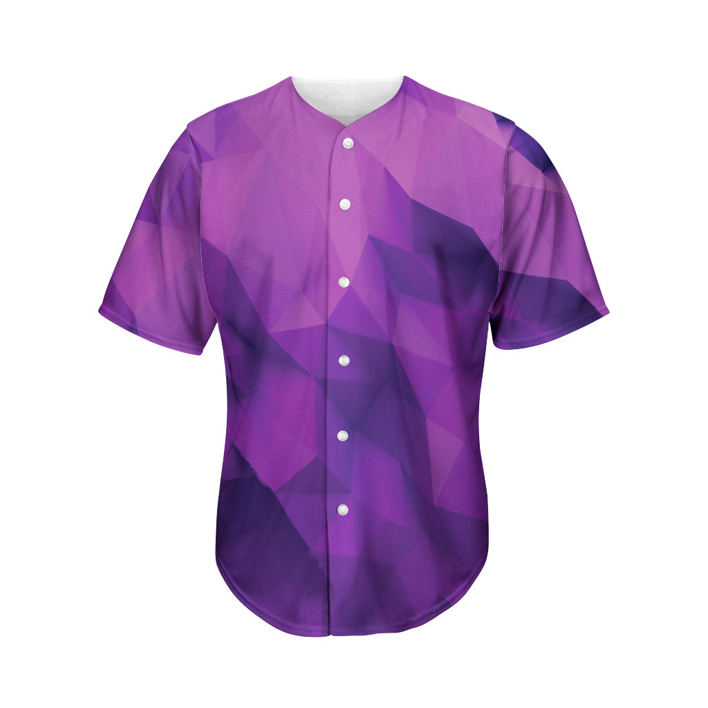 Purple Polygonal Geometric Print Men's Baseball Jersey