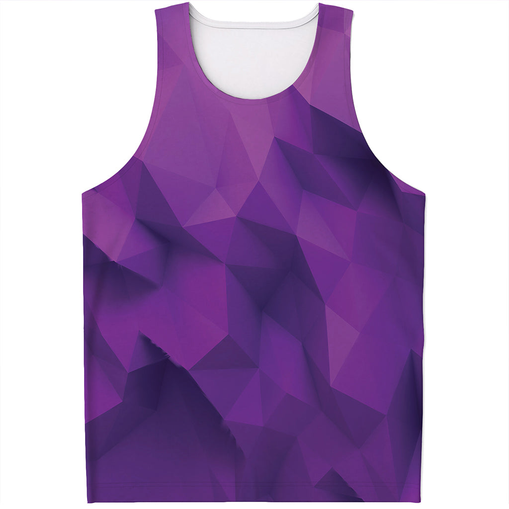 Purple Polygonal Geometric Print Men's Tank Top